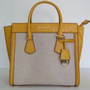 Michael Kors Colette Ecru Sun LARGE Satchel Bag